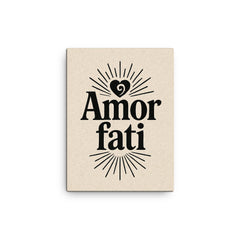 Amor fati canvas print on a plain backdrop in size 12"x16".