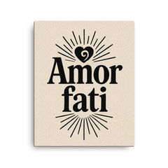 Amor fati canvas print on a plain backdrop in size 16"x20".