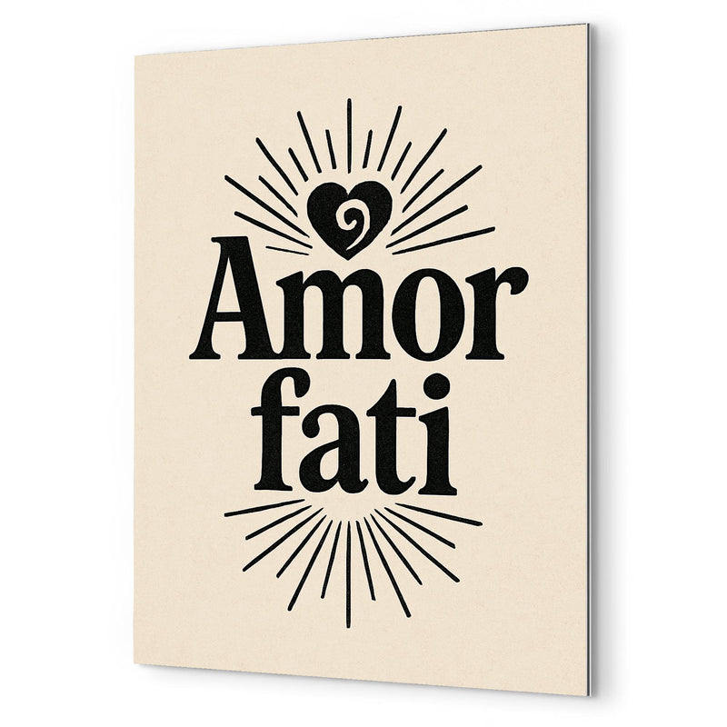 Amor fati metal print mockup