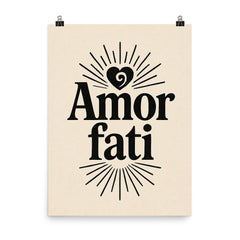 Amor fati poster on a plain backdrop in size 8"x10".