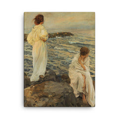 Ampio Orizzonte by Ettore Tito, 1910 canvas print on a plain backdrop in size 18"x24".