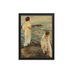 Ampio Orizzonte by Ettore Tito, 1910 framed print on a plain backdrop in size 12"x16".