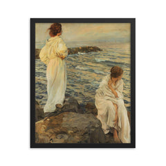 Ampio Orizzonte by Ettore Tito, 1910 framed print on a plain backdrop in size 16"x20".