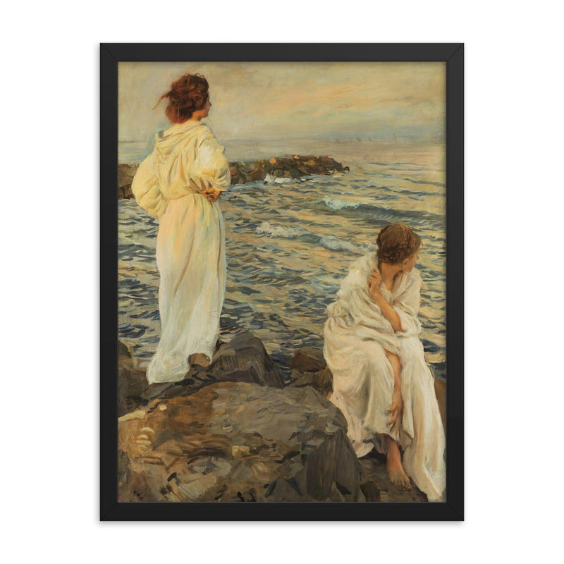 Ampio Orizzonte by Ettore Tito, 1910 framed print on a plain backdrop in size 18