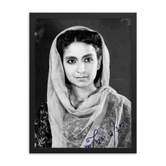 Amrita Pritam framed print on a plain backdrop in size 18"x24".