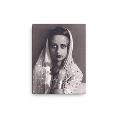 Amrita Sher-Gil canvas print on a plain backdrop in size 12"x16".