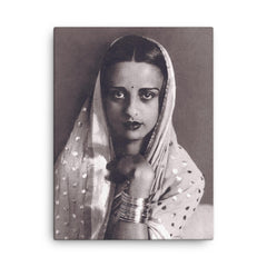 Amrita Sher-Gil canvas print on a plain backdrop in size 18"x24".