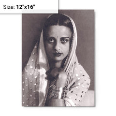 Amrita Sher-Gil metal print on a plain backdrop in size 12"x16".