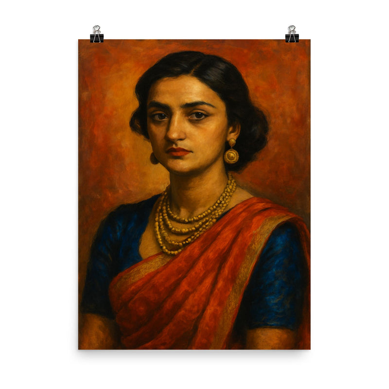 Amrita Sher Gil poster on a plain backdrop in size 8