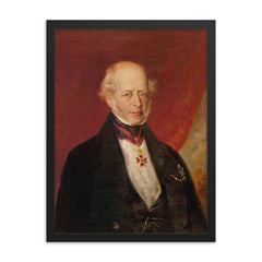 Amschel Mayer Rothschild framed print on a plain backdrop in size 18"x24".