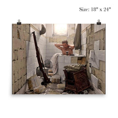 An Allied Soldier Bathing in Tobruk, Libya, 17 February 1942 poster 5