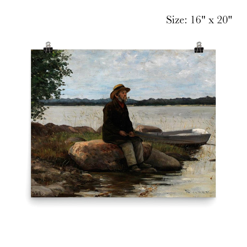 An Angler by Adolf von Becker poster 2