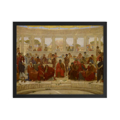 An Audience in Athens during the Representation of Agamemnon by Aeschylus by William Blake Richmond, 1884 framed print on a plain backdrop in size 16"x20".