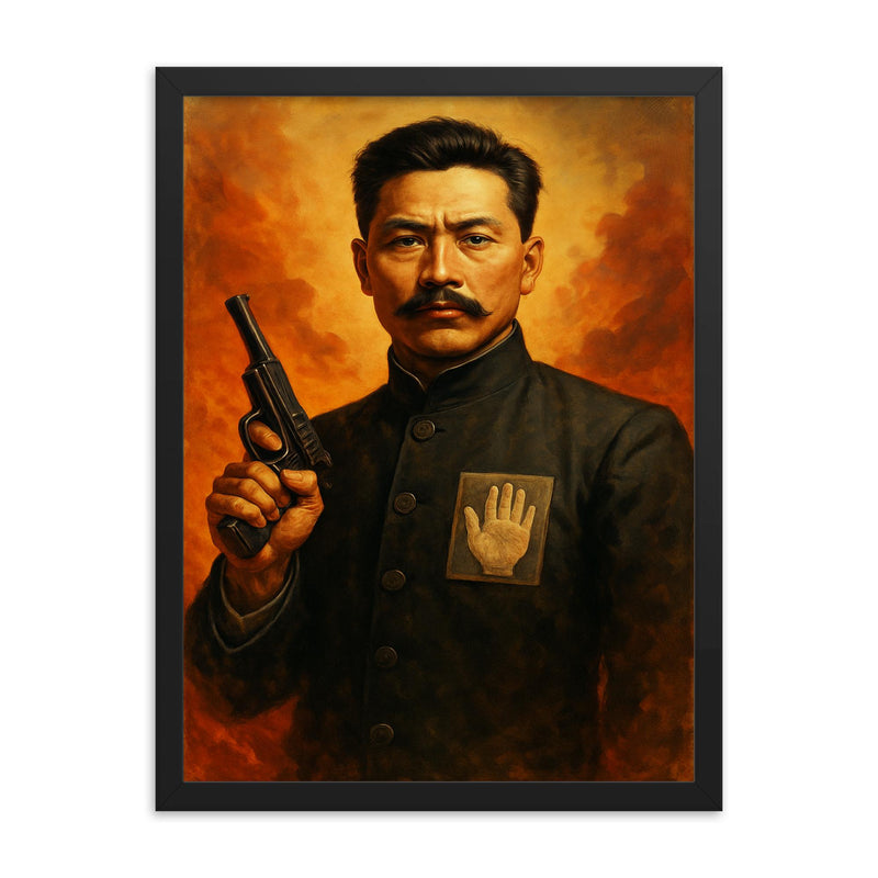 An Jong geun framed print on a plain backdrop in size 18