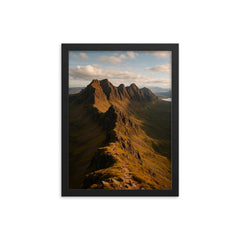 An Teallach Ridge Scotland framed print on a plain backdrop in size 12"x16".