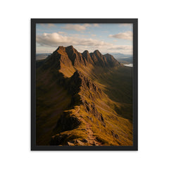 An Teallach Ridge Scotland framed print on a plain backdrop in size 16"x20".