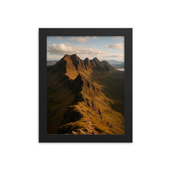 An Teallach Ridge Scotland framed print on a plain backdrop in size 8"x10".