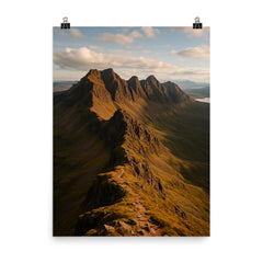 An Teallach Ridge Scotland poster on a plain backdrop in size 8"x10".