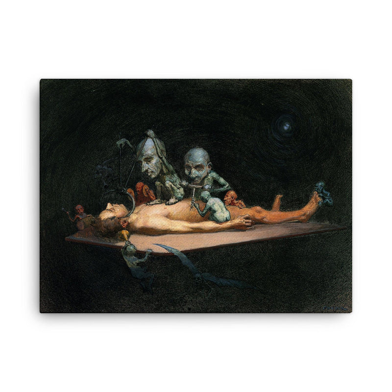 An Unconscious Man by Richard Tennant Cooper canvas print on a plain backdrop in size 18