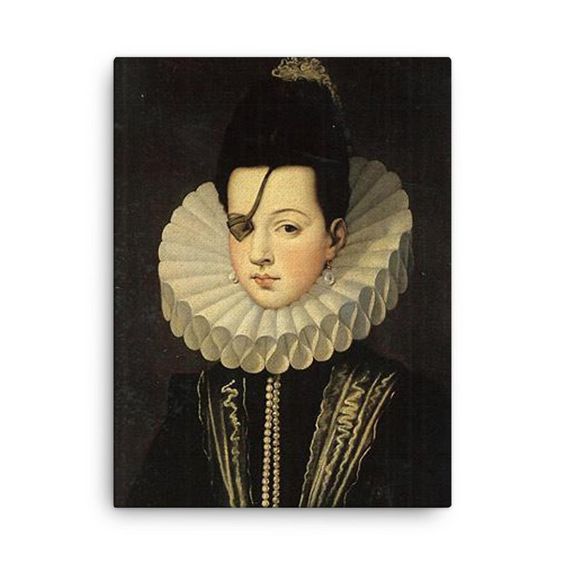 Ana de Mendoza canvas print on a plain backdrop in size 18