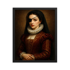 Ana de Mendoza framed print on a plain backdrop in size 16"x20".