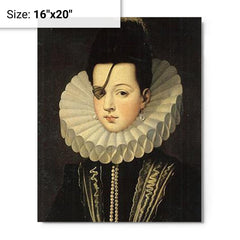 Ana de Mendoza metal print on a plain backdrop in size 16"x20".