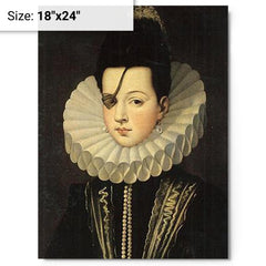 Ana de Mendoza metal print on a plain backdrop in size 18"x24".