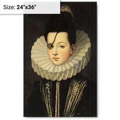 Ana de Mendoza metal print on a plain backdrop in size 24"x36".