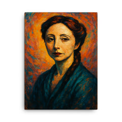 Anais Nin canvas print on a plain backdrop in size 18"x24".