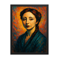 Anais Nin framed print on a plain backdrop in size 18"x24".