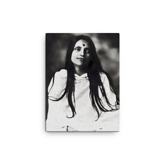 Anandamayi Ma canvas print on a plain backdrop in size 12"x16".