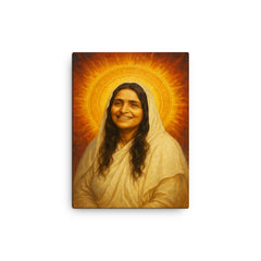 Anandamayi Ma canvas print on a plain backdrop in size 12"x16".