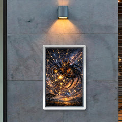 Anansi weaving stars into a spider web poster 2