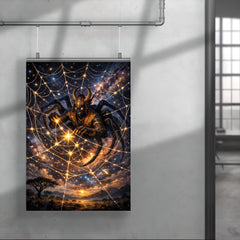 Anansi weaving stars into a spider web poster 4