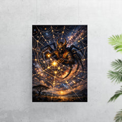 Anansi weaving stars into a spider web poster 7