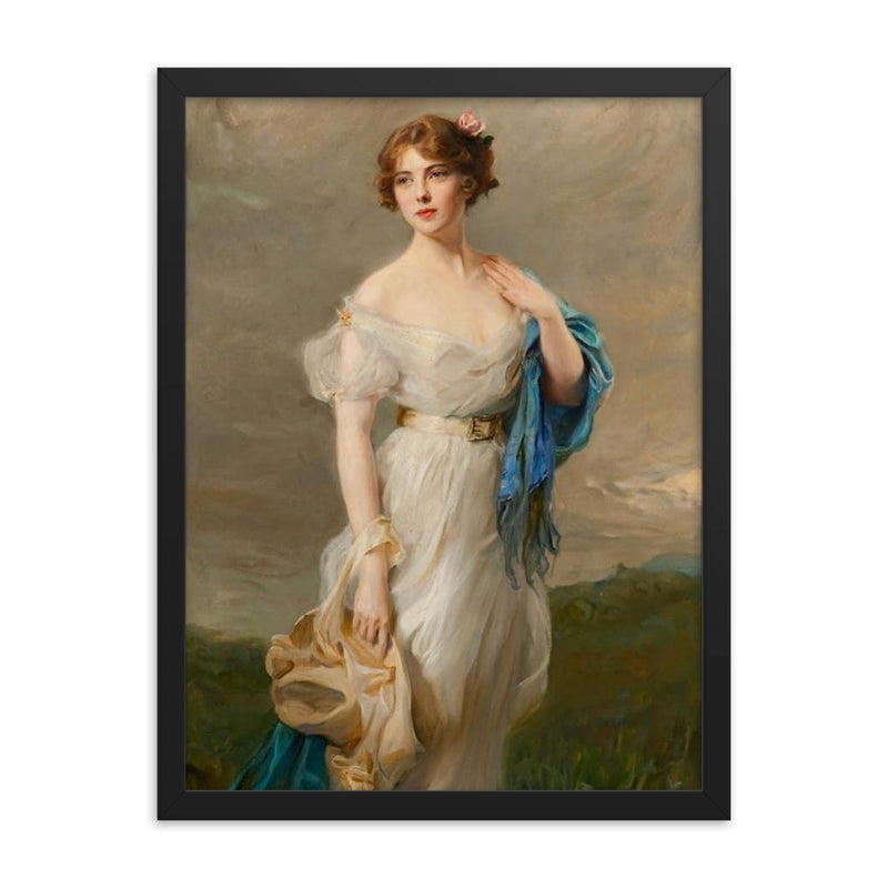 Anastasia de Torby framed print on a plain backdrop in size 18