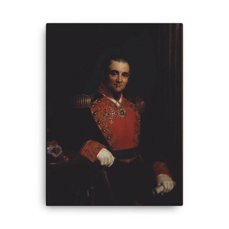 Anastasio Bustamante canvas print on a plain backdrop in size 18