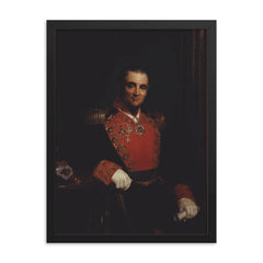 Anastasio Bustamante framed print on a plain backdrop in size 18"x24".