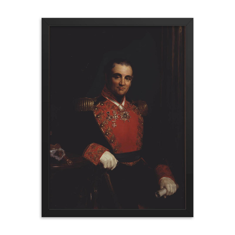 Anastasio Bustamante framed print on a plain backdrop in size 18