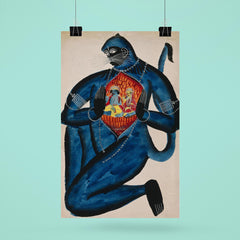 Ancient Hanuman Revealing Rama - Vishnu - and Sita in His Heart poster 6