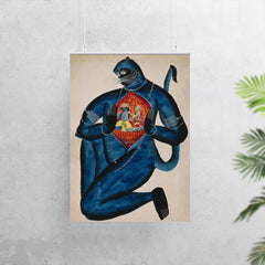 Ancient Hanuman Revealing Rama - Vishnu - and Sita in His Heart poster 7