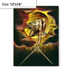 Ancient of Days by William Blake metal print on a plain backdrop in size 12"x16".