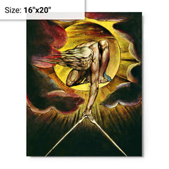 Ancient of Days by William Blake metal print on a plain backdrop in size 16"x20".