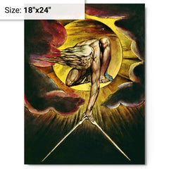 Ancient of Days by William Blake metal print on a plain backdrop in size 18"x24".
