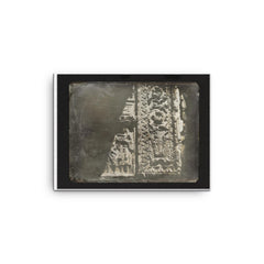 Ancient Stone Carving in Rome by Joseph Philibert Girault de Prangey, 1842 canvas print on a plain backdrop in size 12"x16".