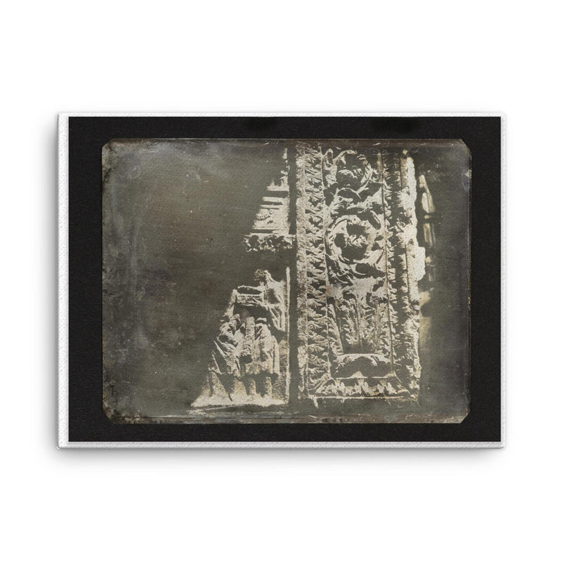Ancient Stone Carving in Rome by Joseph Philibert Girault de Prangey, 1842 canvas print on a plain backdrop in size 18
