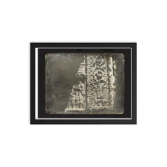 Ancient Stone Carving in Rome by Joseph Philibert Girault de Prangey, 1842 framed print on a plain backdrop in size 12"x16".