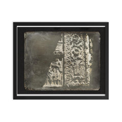 Ancient Stone Carving in Rome by Joseph Philibert Girault de Prangey, 1842 framed print on a plain backdrop in size 16"x20".