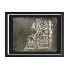 Ancient Stone Carving in Rome by Joseph Philibert Girault de Prangey, 1842 framed print on a plain backdrop in size 18"x24".