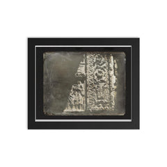 Ancient Stone Carving in Rome by Joseph Philibert Girault de Prangey, 1842 framed print on a plain backdrop in size 8"x10".